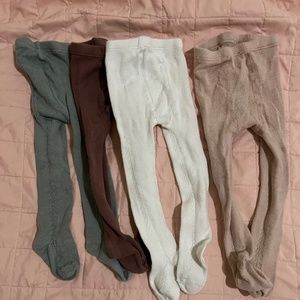 Set of four girls tights